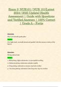 Exam 3: NUR101 / NUR 101 (Latest 2024 / 2025 Update) Health Assessment | Guide with Questions and Verified Answers | 100% Correct | Grade A – Fortis