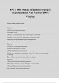UNIV 1001 Online Education Strategies Exam Questions And Answers 100% Verified