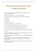 Kidneys Exam Questions And Answers &lpar;Verified And Updated&rpar;