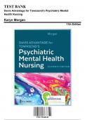 Test Bank forDavis Advantage for Townsend's Psychiatric Mental Health Nursing, 11th Edition by Karyn Morgan, 9781719648240, Covering Chapters 1-41 | Includes Rationales