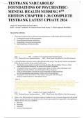 TESTBANK VARCAROLIS&rsquo; FOUNDATIONS OF HEALTH NURSING 9TH EDITION CHAPTER 1-36 COMPLETE TESTBANK LATEST UPDATE 2024 