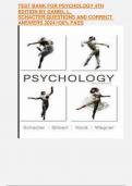 TEST BANK FOR PSYCHOLOGY 4TH EDITION BY DANIEL L. SCHACTER|QUESTIONS AND CORRECT ANSWERS 2024|100% PASS