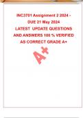 INC3701 Assignment 2 2024 - DUE 21 May 2024 LATEST  UPDATE QUESTIONS AND ANSWERS 100 % VERIFIED AS CORRECT GRADE A+ 