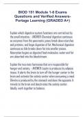 BIOD 151 Module 1-8 Exams Questions and Verified Answers Portage Learning (GRADED A+