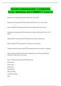 Speech Communication Certification Exam Questions and CORRECT Answe
