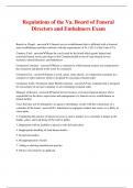 Regulations of the Va. Board of Funeral Directors and Embalmers Exam