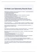 CA State Law Optometry Boards Exam with complete solutions