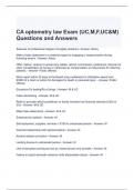 CA optometry law Exam (UC,M,F,UC&M) Questions and Answers