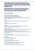 HESI Milestone Retake 48 Questions and Answers Latest Study Guide