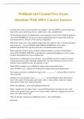 Wildland and Ground Fires Exam Questions With 100% Correct Answers