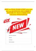 APHY 101 FINAL EXAM LATEST 2023-2024 ALL 100 QUESTIONS AND CORRECT ANSWERS IVY TECH COMMUNITY COLLEGE INDIANAPOLIS 