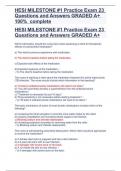 HESI MILESTONE #1 Practice Exam 23 Questions and Answers GRADED A+ 100%  complete