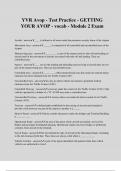 YVR Avop - Test Practice - GETTING YOUR AVOP - vocab - Module 2 Exam