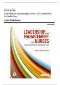 Test Bank - Leadership and Management for Nurses&colon; Core Competencies for Quality Care&comma; 5th Edition &lpar;Finkelman&comma; 2024&rpar;&comma; Chapter 1-20 &vert; All Chapters