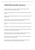 COM 2740 Final &lpar;FSU&comma; Davison&rpar; Liberty University Question and answers  verified to pass