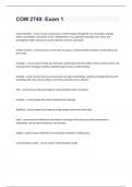 COM 2740 Exam 1  Liberty University Question and answers verified to pass