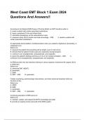 West Coast EMT Block 1 Exam 2024 Questions And Answers!!
