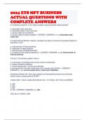 2024 ETS MFT BUSINESS ACTUAL QUESTIONS WITH COMPLETE ANSWERS  