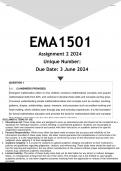 EMA1501 Assignment 2 &lpar;ANSWERS&rpar; 2024 - DISTINCTION GUARANTEED