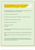 Florida Appraisal Law Exam Review  Questions and answers&comma; rated A&plus;&sol; LATEST EXAM PREVIEW QUESTIONS