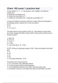 Chem 162 exam 1 practice test with complete solution 