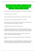 Biochem C785 - WGU - Module 5 - All Questions &vert; 100&percnt; Correct Answers &vert; Verified &vert; Latest 2024 Version
