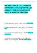 MACHINIST MATE ACTUAL EXAM WITH CORRECT 180&plus; ACTUAL QUESTIONS AND CORRECTLY  WELL DEFINED ANSWERS LATEST 2024 ALREADY GRADED A&plus;         