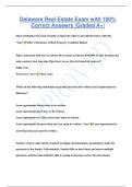 Delaware Real Estate Exam with 100%  Correct Answers |Graded A+|