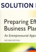 Solution Manual for Preparing Effective Business Plans: An Entrepreneurial Approach 2nd  Global Edition by Bruce Barringer  - Complete Elaborated and Latest Solution Manual. ALL Chapters(1-11)Included and Updated