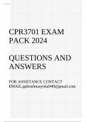 CPR3701 Exam pack 2024(Questions and answers)