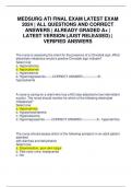 MEDSURG ATI FINAL EXAM LATEST EXAM 2024 &vert; ALL QUESTIONS AND CORRECT ANSWERS &vert; ALREADY GRADED A&plus; &vert; LATEST VERSION &lpar;JUST RELEASED&rpar; &vert; VERIFIED ANSWERS