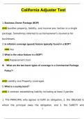 California Adjuster Test BUNDLED CA State Life Insurance Practice Exam A CA Property and Casualty Insurance Practice Exam  California Insurance Adjuster Exam  CA PSI Adjusters License Exam Questions with 100&percnt; Correct Answers &vert; Updated & Verified