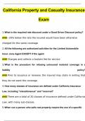 California Property and Casualty Insurance Exam Questions with 100&percnt; Correct Answers &vert; Updated & Verified