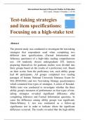 Test-taking strategies and item specifications: Focusing on a high-stake test  