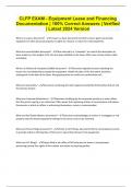 CLFP EXAM - Equipment Lease and Financing Documentation &vert; 100&percnt; Correct Answers &vert; Verified &vert; Latest 2024 Version
