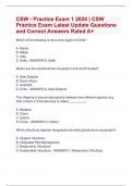 CSW - Practice Exam 1 2024 &vert; CSW  Practice Exam Latest Update Questions  and Correct Answers Rated A&plus;