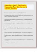 Fresenius ~ CCHT Certification  Preparation Test Questions and  answers&comma; rated A&plus;&lbrack;APPROVED EXAM QUESTIONS&rsqb;