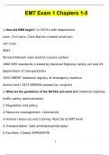 EMT Exam 1 Chapters 1-5 Questions with 100% Correct Answers | Updated & Verified