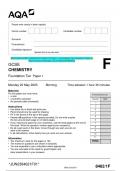 2023 AQA GCSE CHEMISTRY 8462/1F Paper 1 Foundation Tier Question