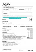 2023 AQA GCSE BIOLOGY 8461/1H Paper 1 Higher Tier Question Paper & Mark  scheme (Merged) June 2023 [VERIFIED]