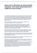 ANALYTICAL METHODS OF HEALTHCARE LEADERS - D514 WGU QUESTIONS WITH COMPLETE SOLUTIONS&excl;&excl;