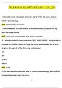 Galen NUR 210 Pharmacology Exam 1 Questions with 100% Correct Answers | Updated & Verified