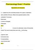 Galen NUR 210 Pharmacology Exam 1 Practice Questions with 100% Correct Answers | Updated & Verified