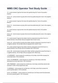 NIMS CNC Operator Test Study Guide with complete solution 