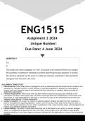  ENG1515 Assignment 2 (ANSWERS) 2024 - DISTINCTION GUARANTEED