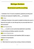 Michigan Builders Business Law Accounting Questions with 100% Correct Answers | Updated & Verified