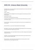 HCR 210 - Arizona State University Question and answers 100&percnt; correct 