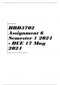 HRD3702 Assignment 6 Semester 1 2024 - DUE 17 May 2024