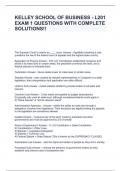 Kelley School of Business L201 Exam 1 &vert; Practice Questions&comma; Answers & Complete Study Guide &vert; 2026&sol;2027