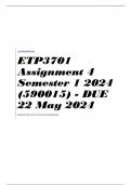 ETP3701 Assignment 4 Semester 1 2024 (590015) - DUE 22 May 2024